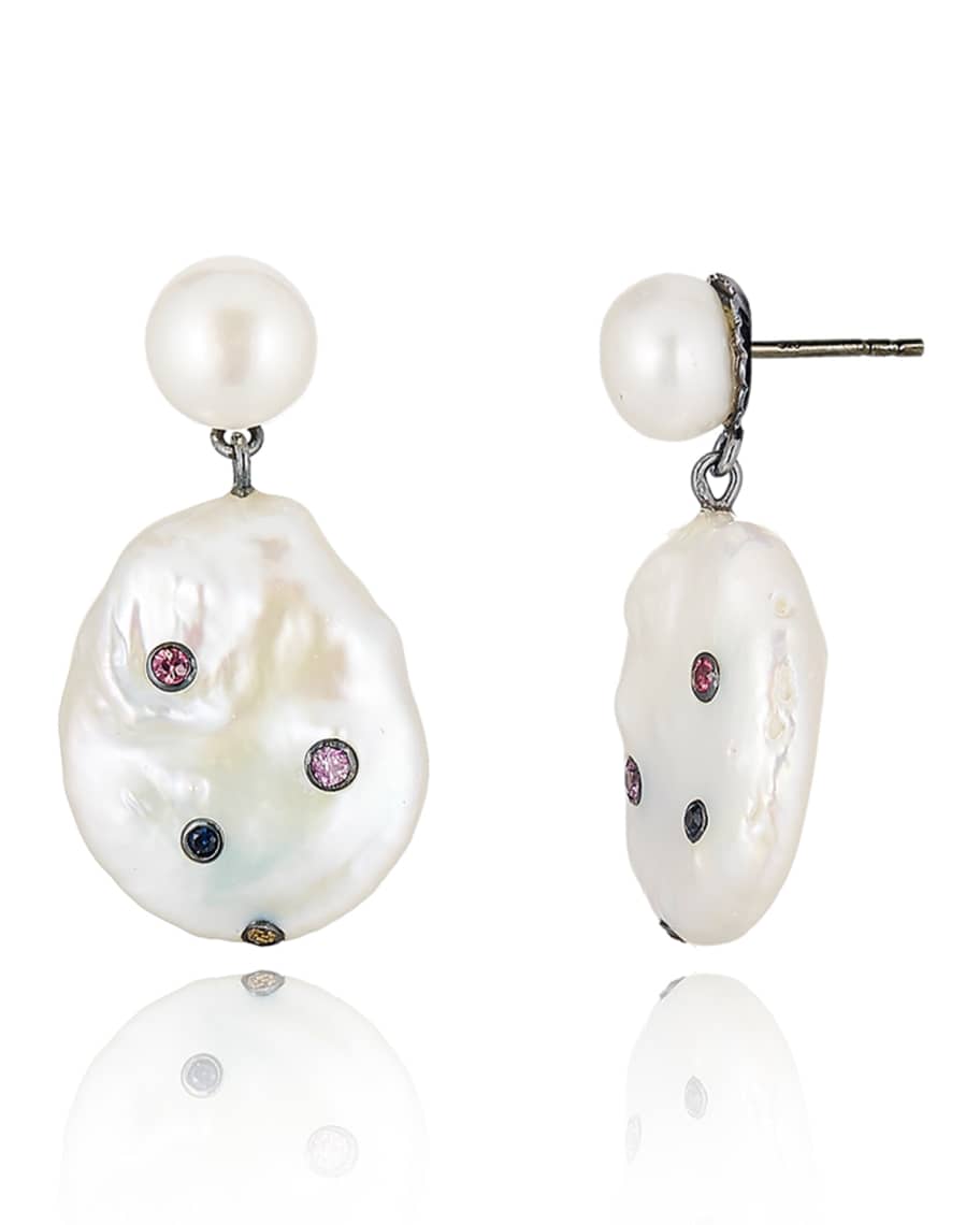 M.C.L. by Matthew Campbell Laurenza Pearl Sapphire Dangle