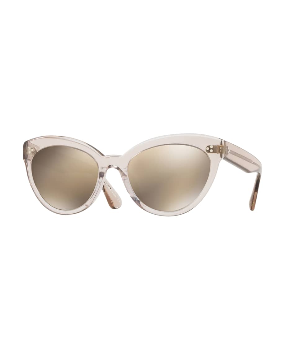 Oliver Peoples Roella Mirrored Translucent Plastic Cat-Eye Sunglasses ...