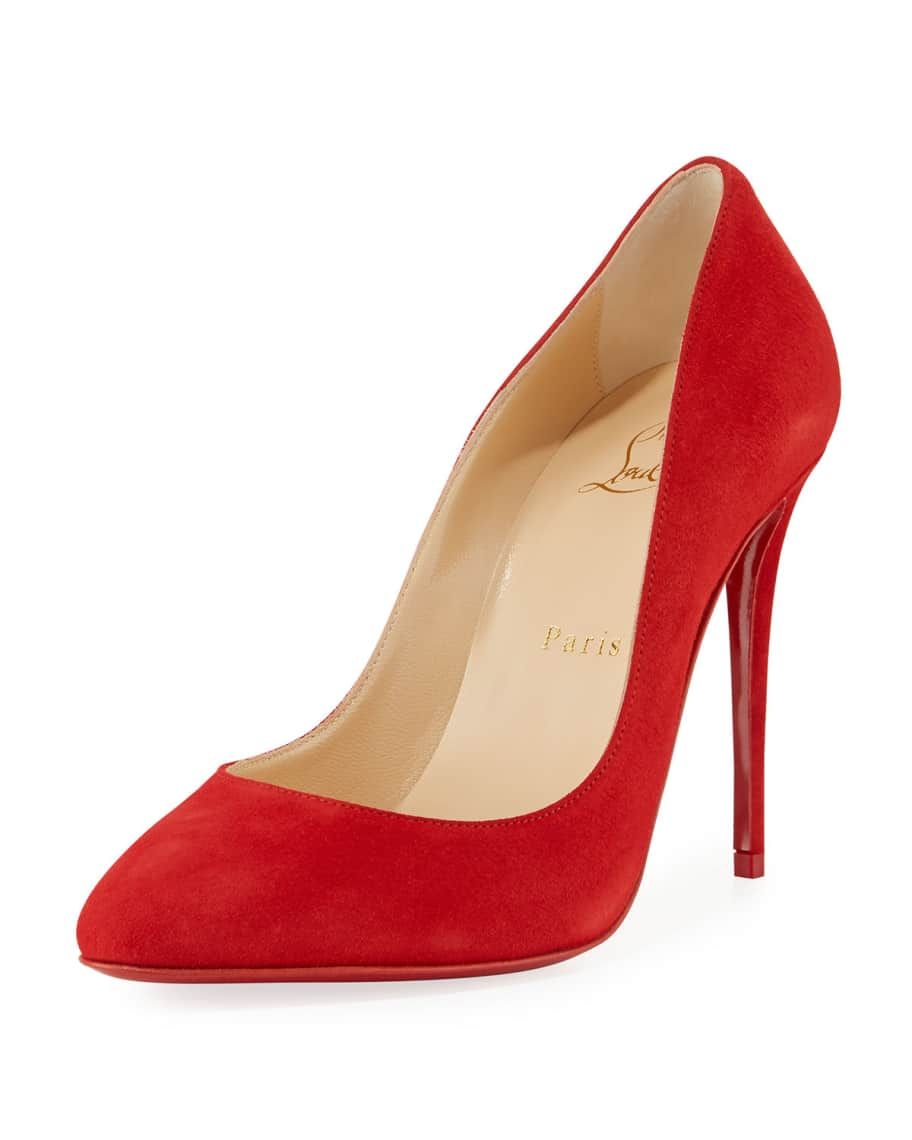 Christian Louboutin Eloise 100mm Suede Red Sole Pump | Neiman Marcus