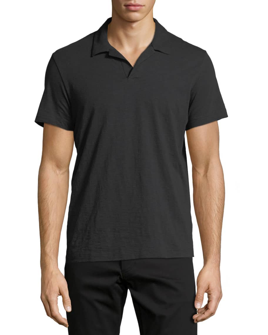 Theory Willem Cosmos Open-Collar Jersey Polo Shirt | Neiman Marcus