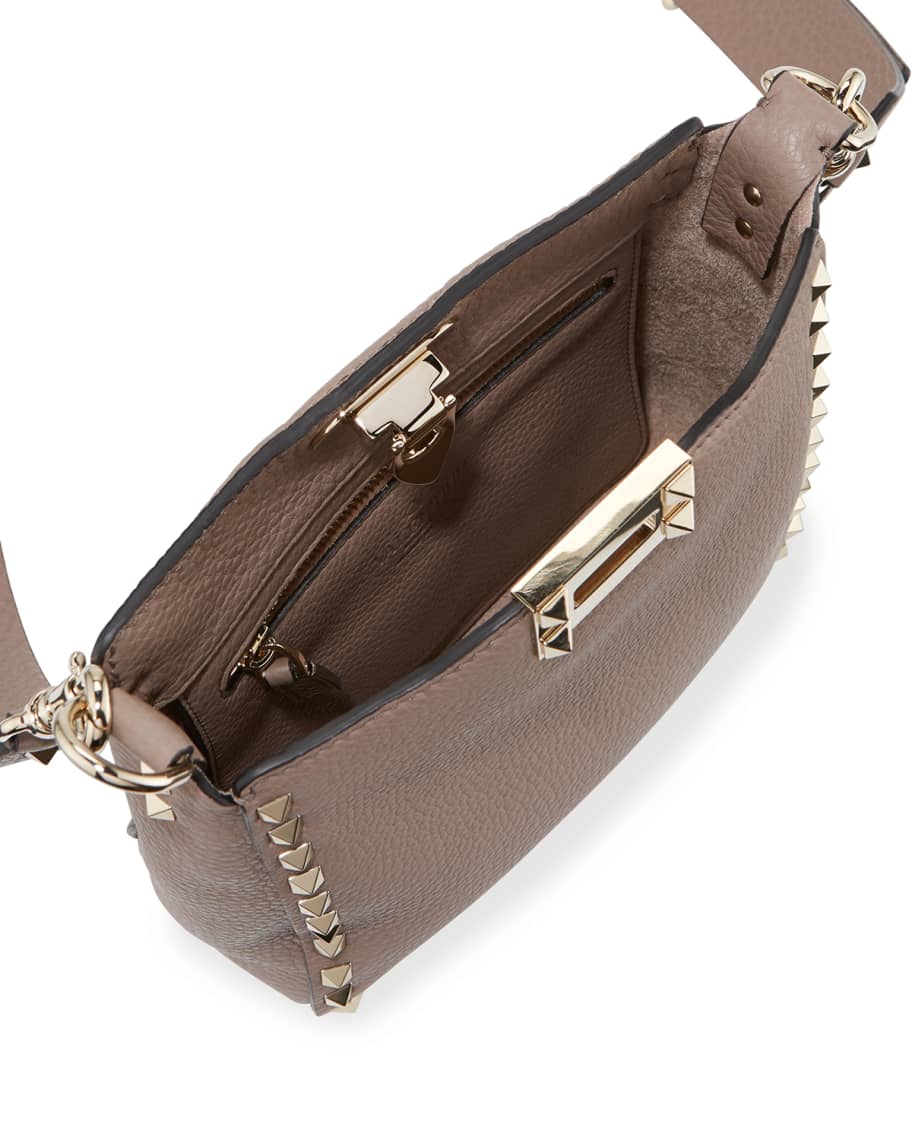 Rockstud mini vitello stampa leather hobo bag discount