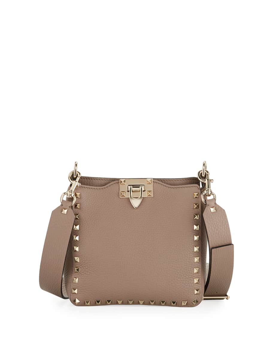 Valentino Garavani Rockstud Mini Vitello Stampa Leather Hobo Bag