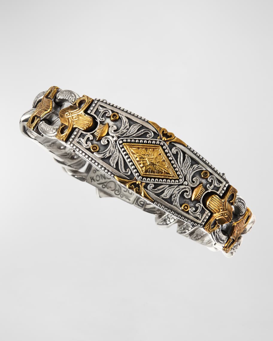 Konstantino Myrmidones Men s Filigree Link ID Bracelet Neiman Marcus