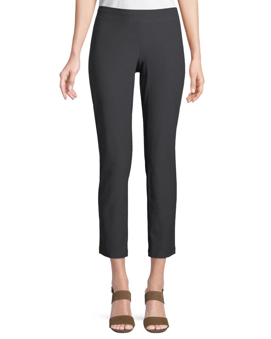 Eileen Fisher Plus Size Washable Stretch-Crepe Slim Ankle Pants