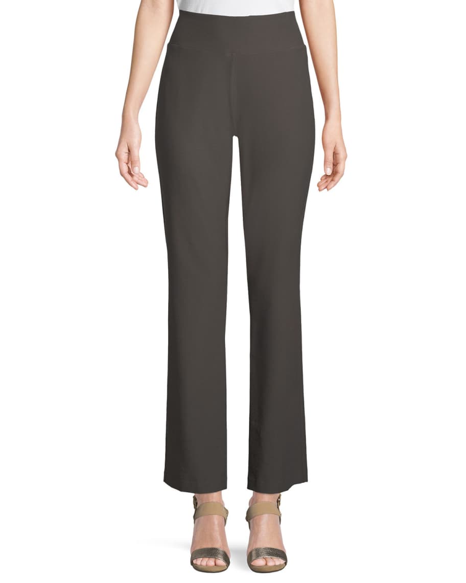 Eileen Fisher Stretch Crepe Boot-Cut Pants, Plus Size | Neiman Marcus