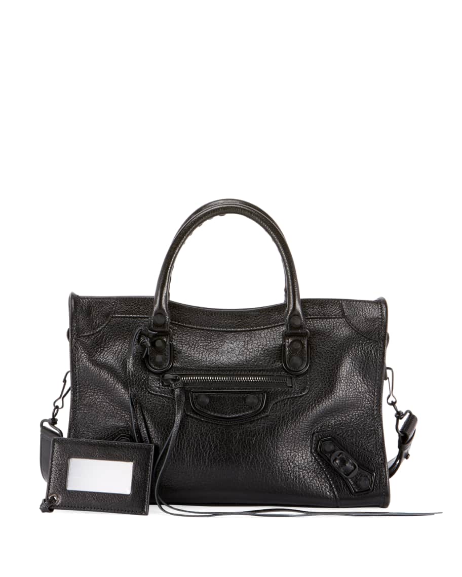 Balenciaga City Small Edge Metallic Leather Bag | Neiman Marcus
