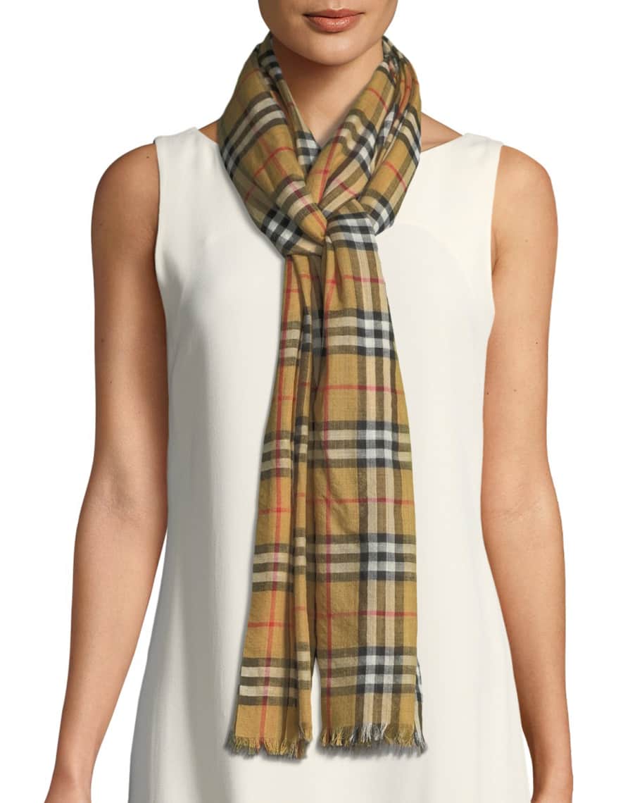 Burberry vintage check lightweight gauze scarf clearance