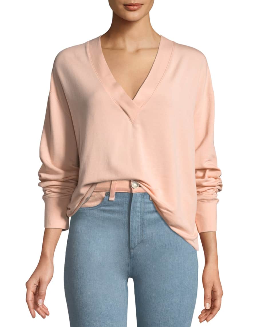 Rag Bone Flora V Neck Long Sleeve Pullover Neiman Marcus