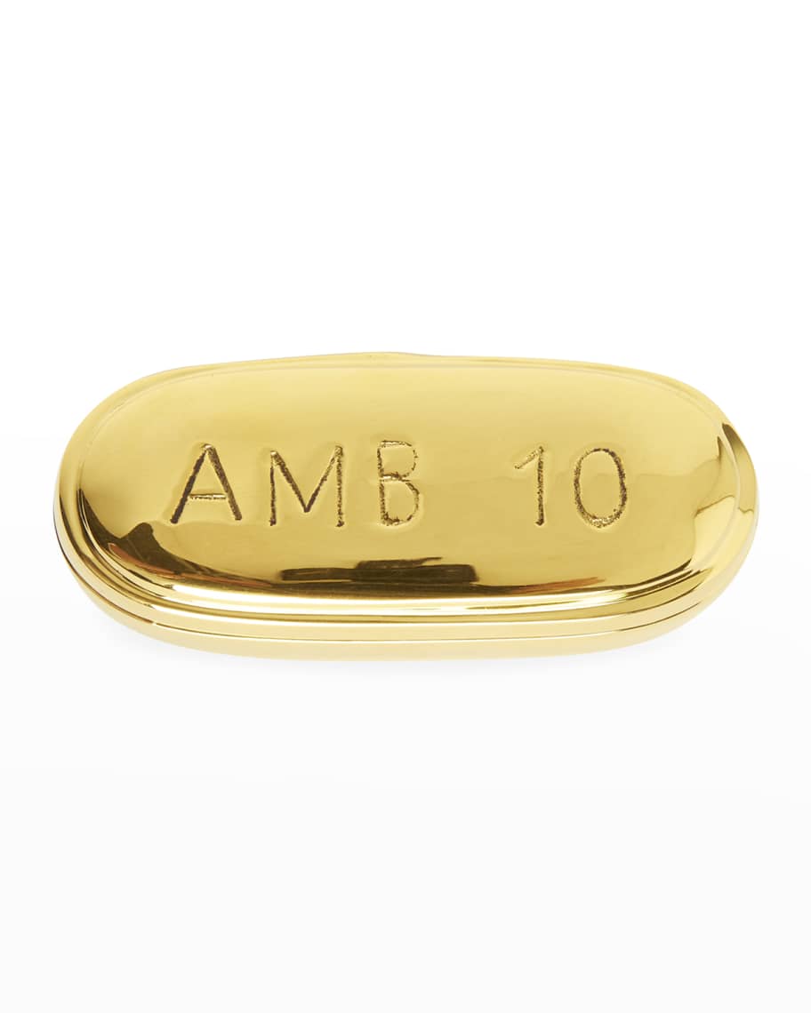 Details about   Jonathan Adler Brass Ambien Pill Box 