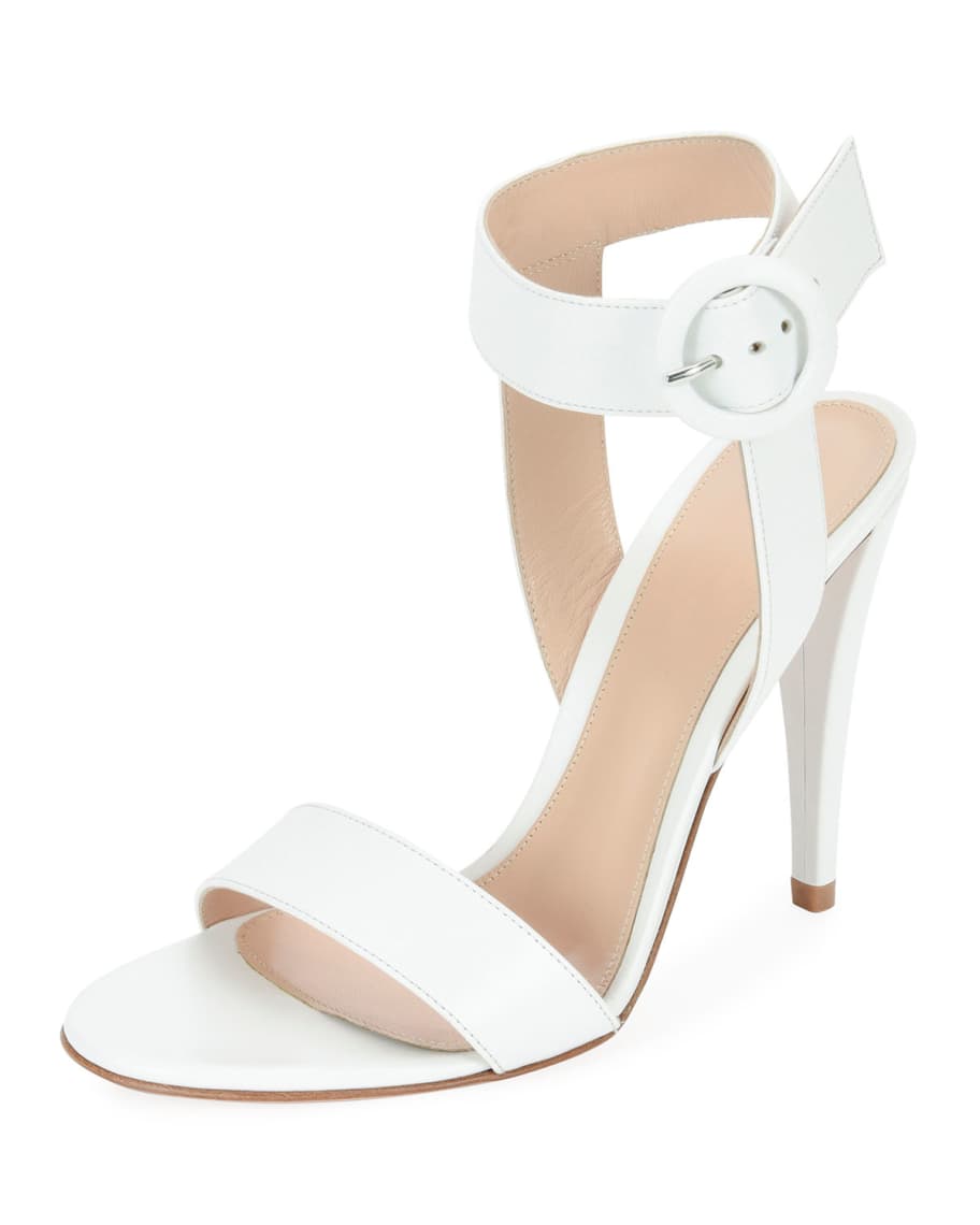 Gianvito Rossi Smooth Leather Ankle-Wrap Sandal | Neiman Marcus