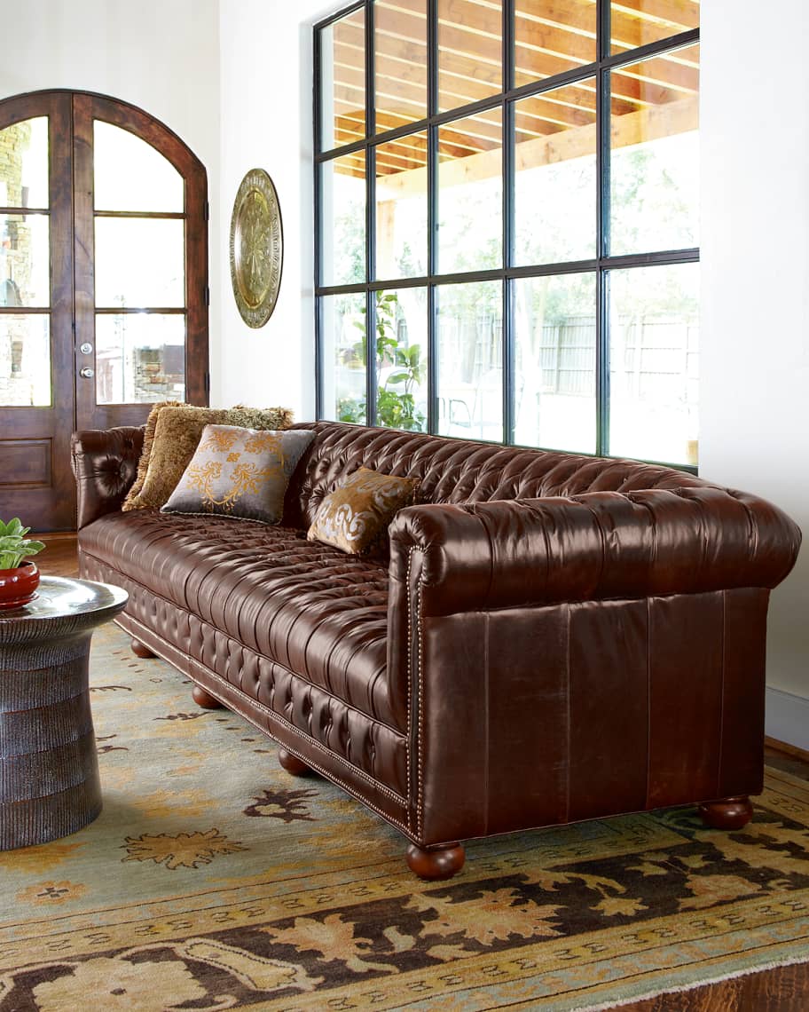 Old Hickory Tannery Executive 131.5L Chesterfield Sofa