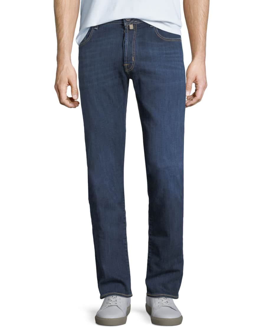 Jacob Cohen Washed Denim Straight-Leg Jeans | Neiman Marcus