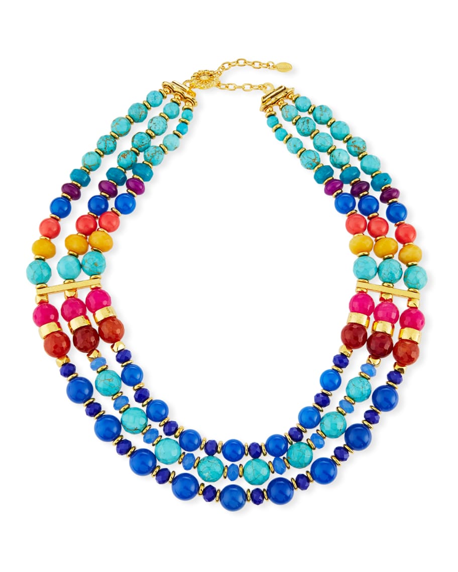 Triple Strand Beaded Necklace