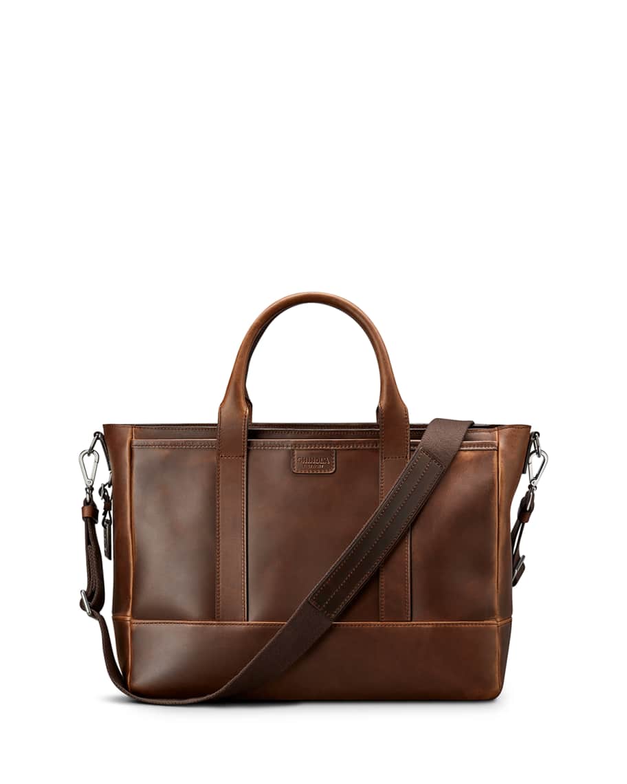 Shinola Men's Navigator Leather Briefcase Tote Bag Neiman Marcus