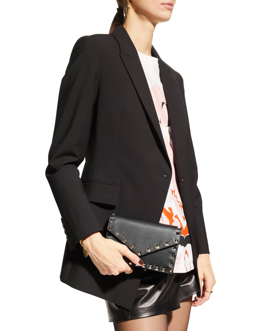 Rockstud small leather flap wallet on a chain store