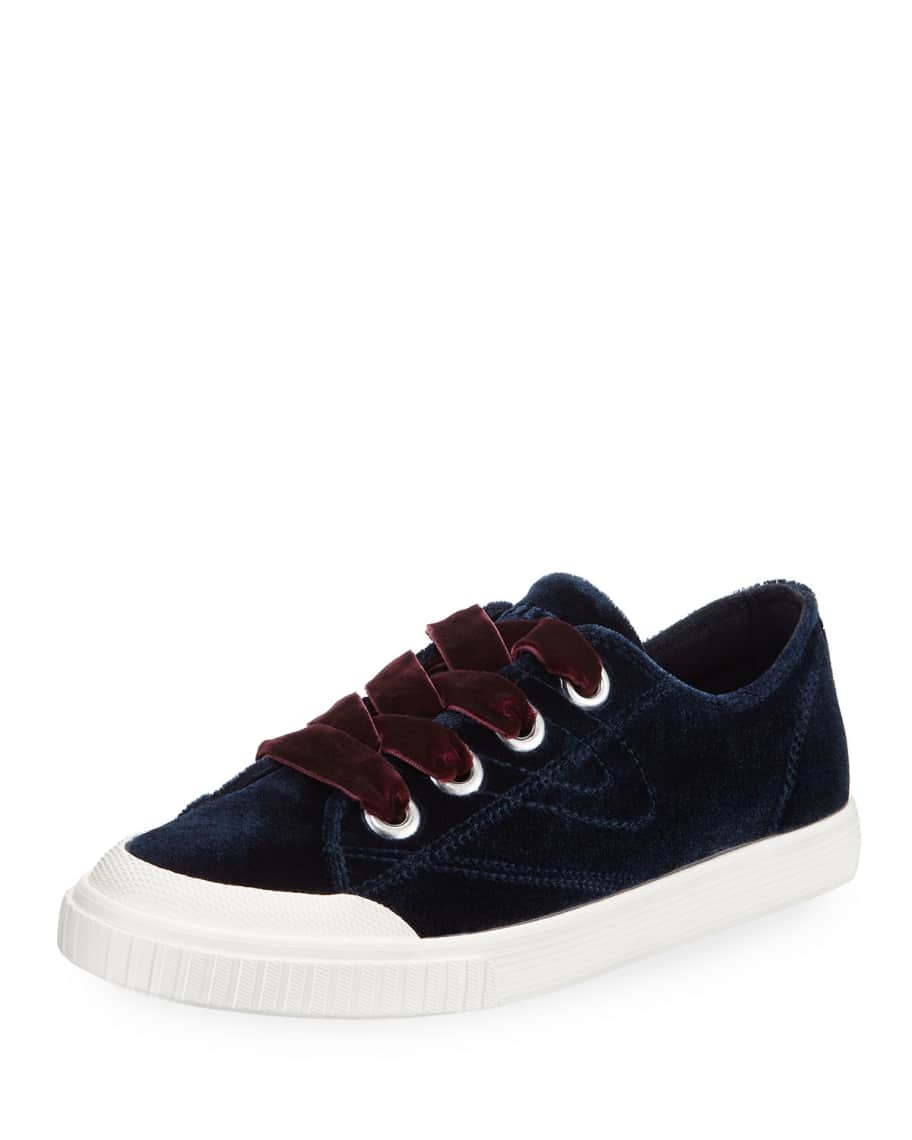 Tretorn Marley Lace Up Velvet Sneakers Neiman Marcus