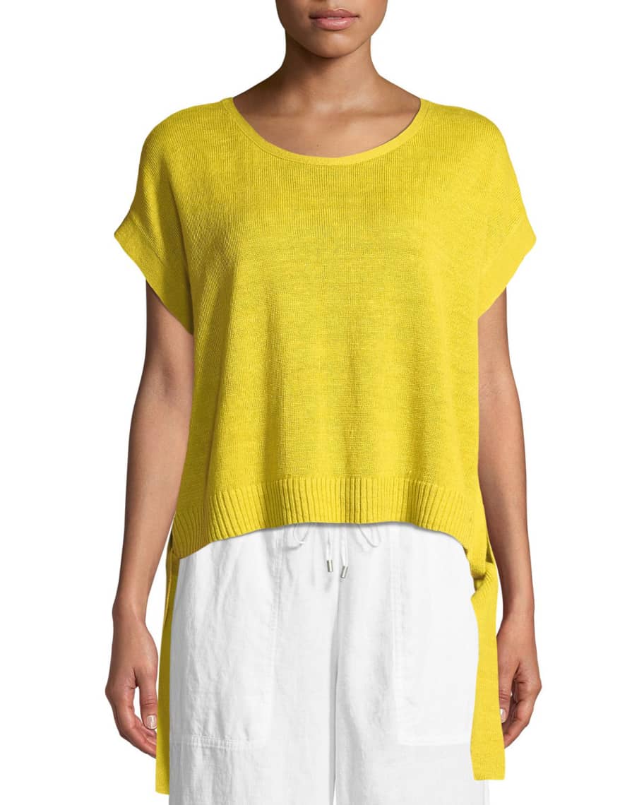 Eileen Fisher Organic Linen Side-Tie Short Poncho Top, Petite | Neiman ...