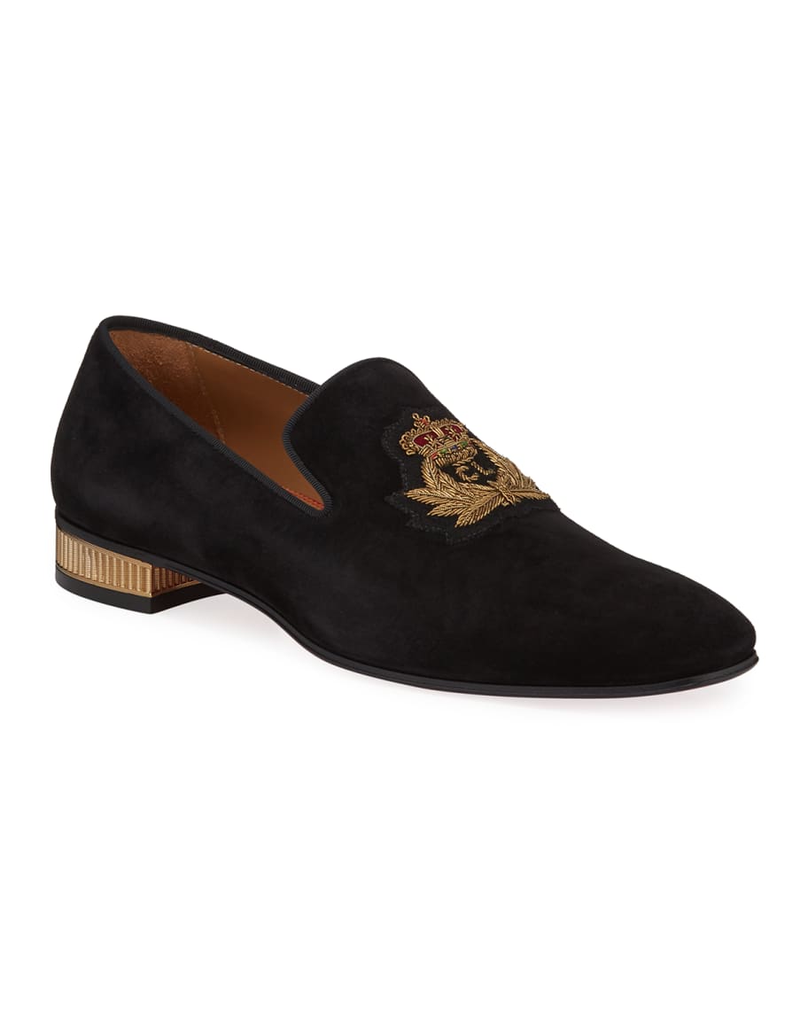 Christian Louboutin, Shoes, Christian Louboutin Capitano Suede Patent  Loafer Black