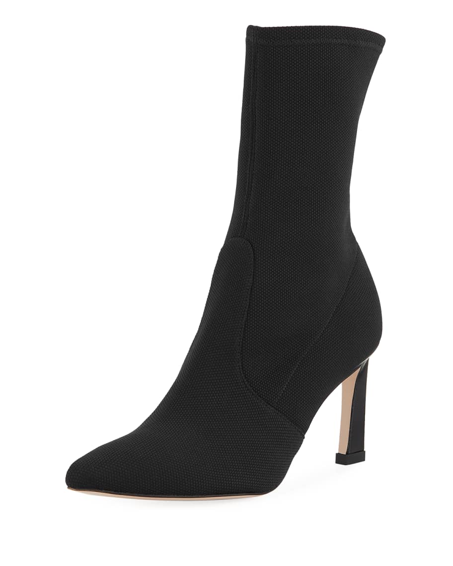 Stuart Weitzman Rapture 75mm Knit Sock Bootie | Neiman Marcus