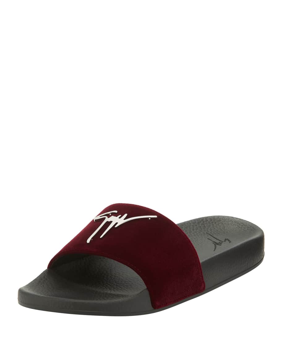 Giuseppe zanotti velvet discount slides