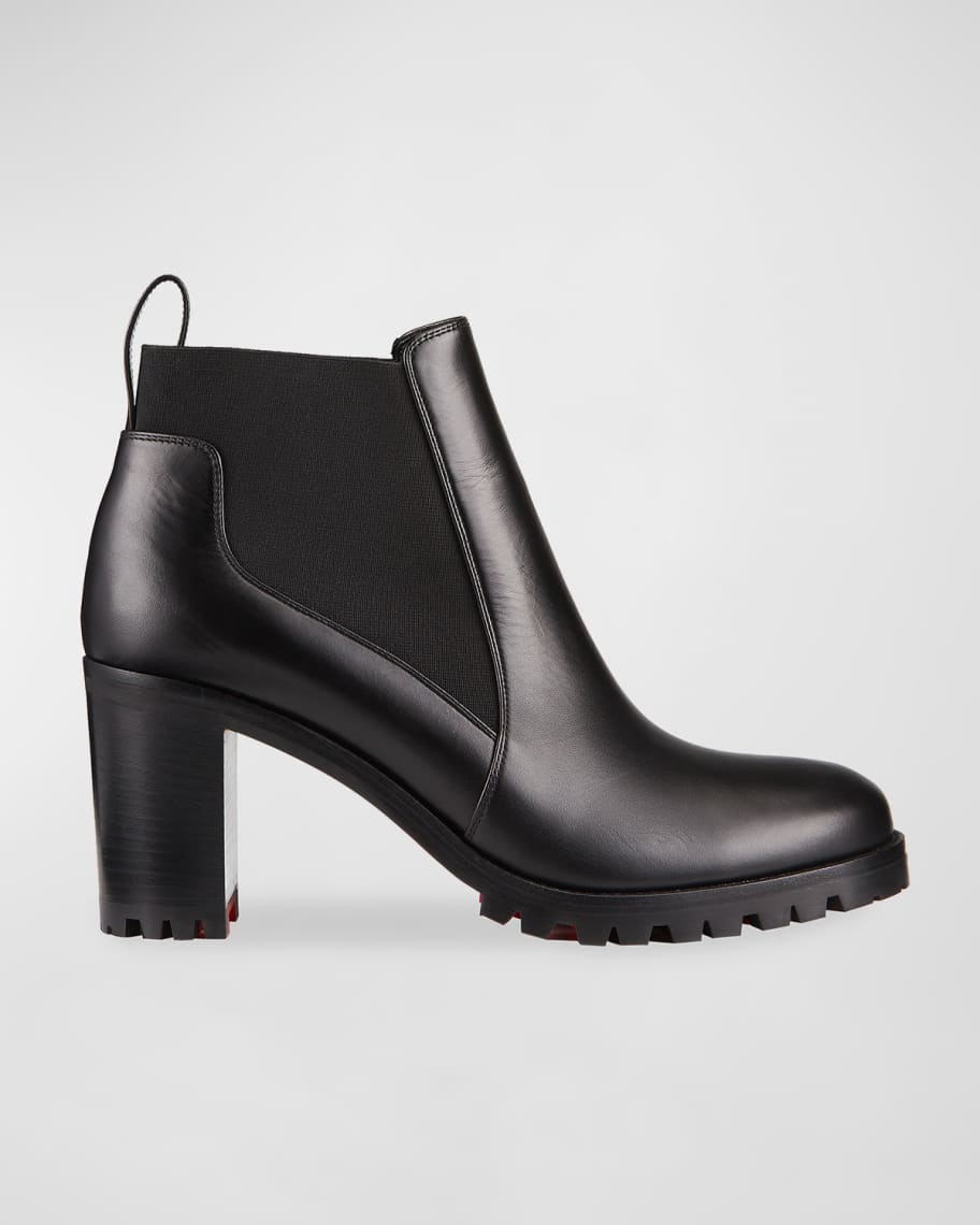 Christian louboutin marchacroche leather red sole booties Clearance