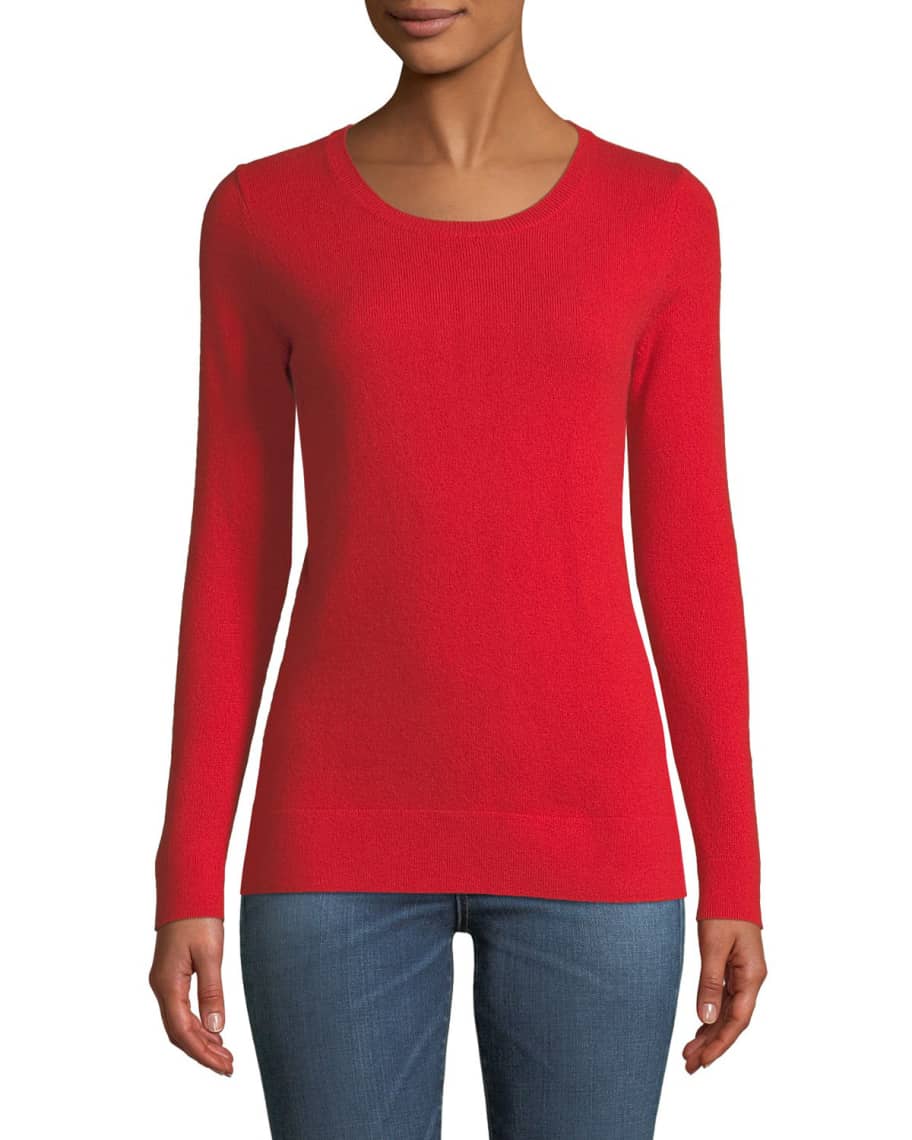 Neiman Marcus Cashmere Collection Cashmere Modern Crewneck Sweater