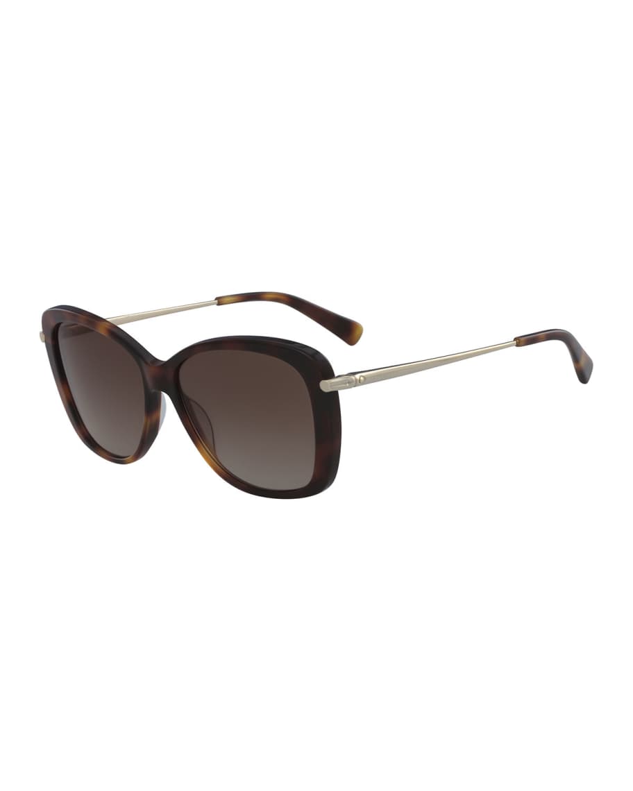 Longchamp Classic Monochromatic Butterfly Sunglasses | Neiman Marcus