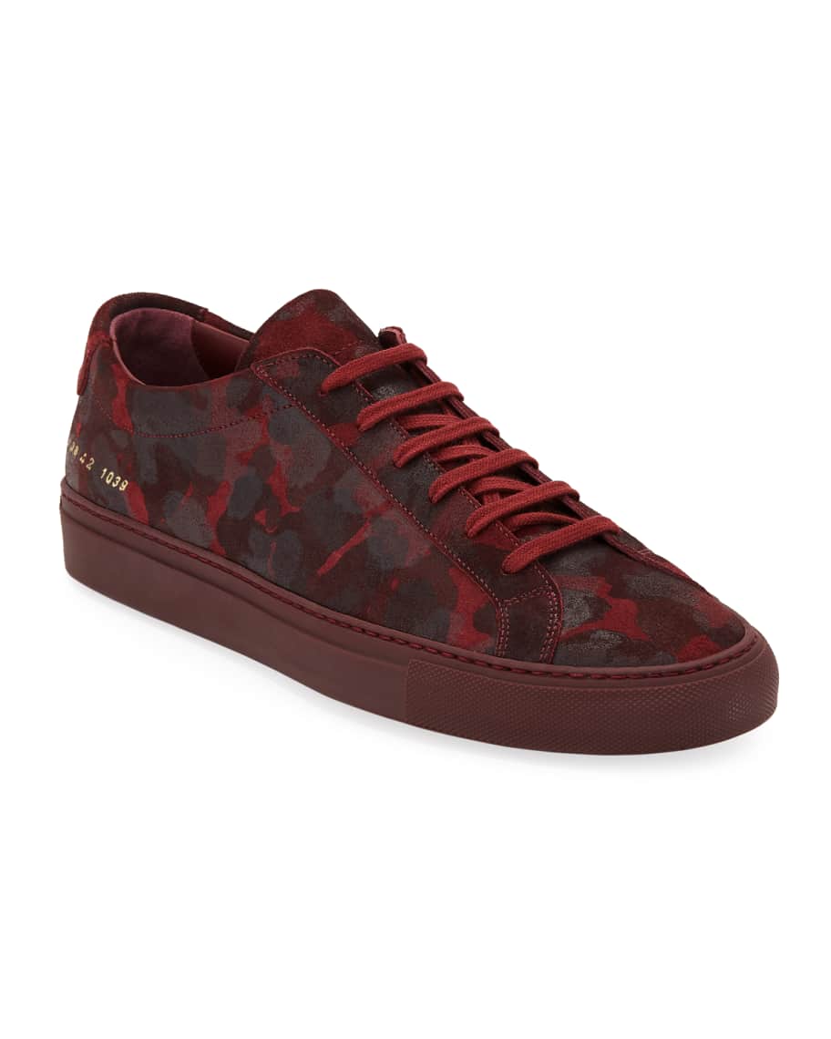 Common Projects Men's Achilles Camo Suede Low-Top Sneakers, Red ...