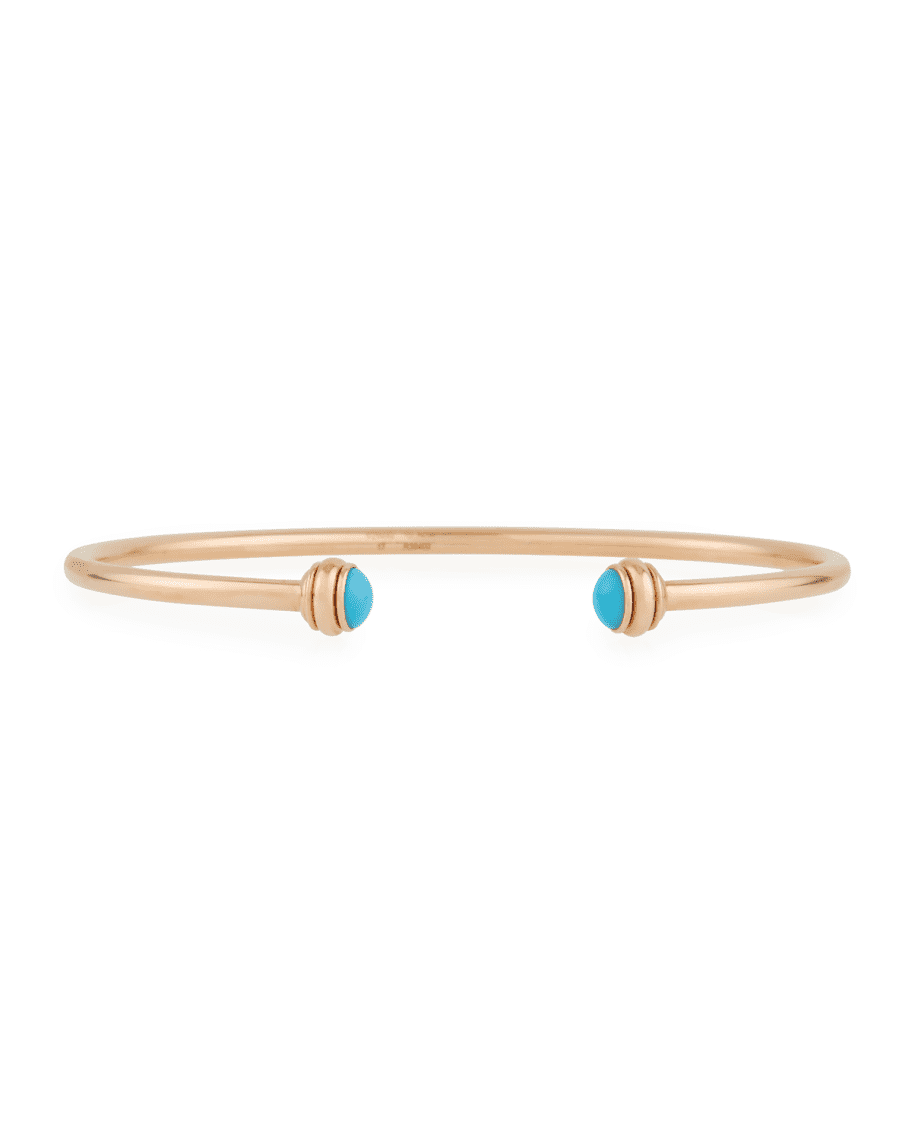 PIAGET 18k Rose Gold Possession Open Bangle with Turquoise | Neiman Marcus