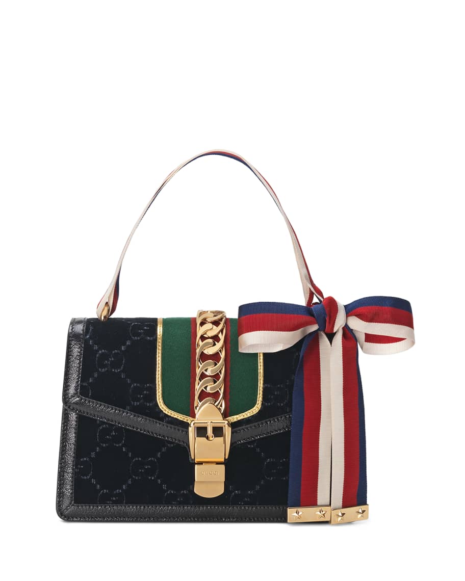 Gucci Sylvie Velvet GG Supreme Crossbody Bag | Neiman Marcus