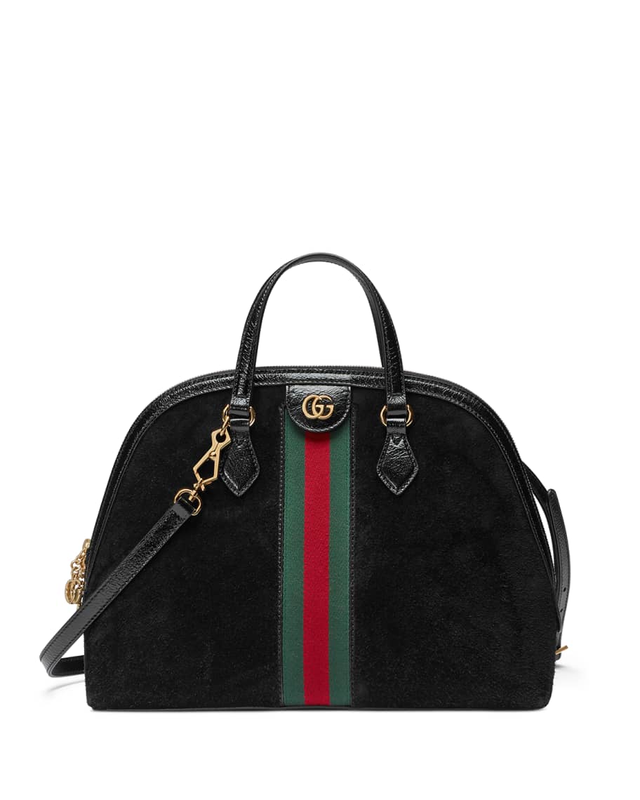 Gucci Ophidia Medium Web Suede Top-Handle Bag | Neiman Marcus