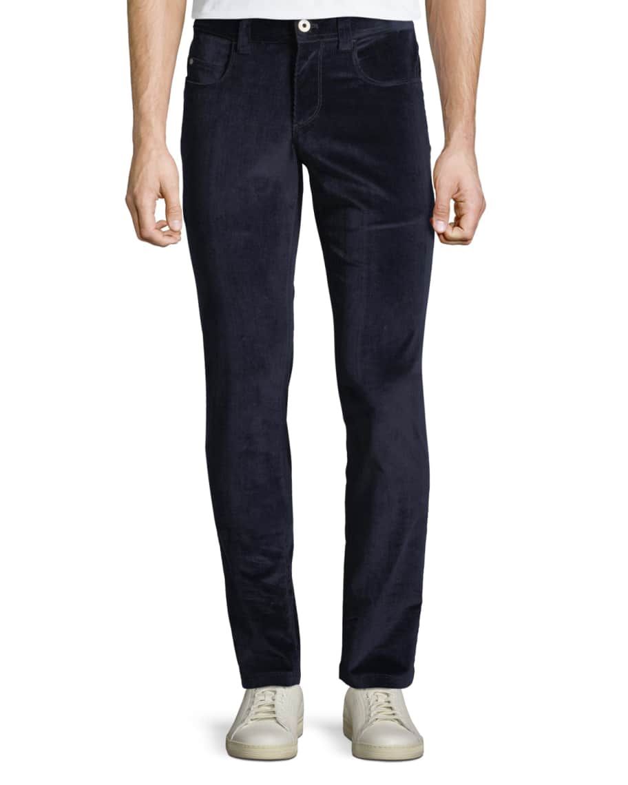 Loro Piana Men's Tasche 5-Pocket Slim-Fit Corduroy Pants | Neiman Marcus
