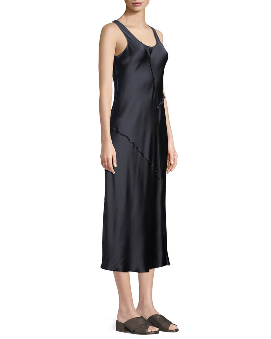 Vince raw edge silk tank dress top