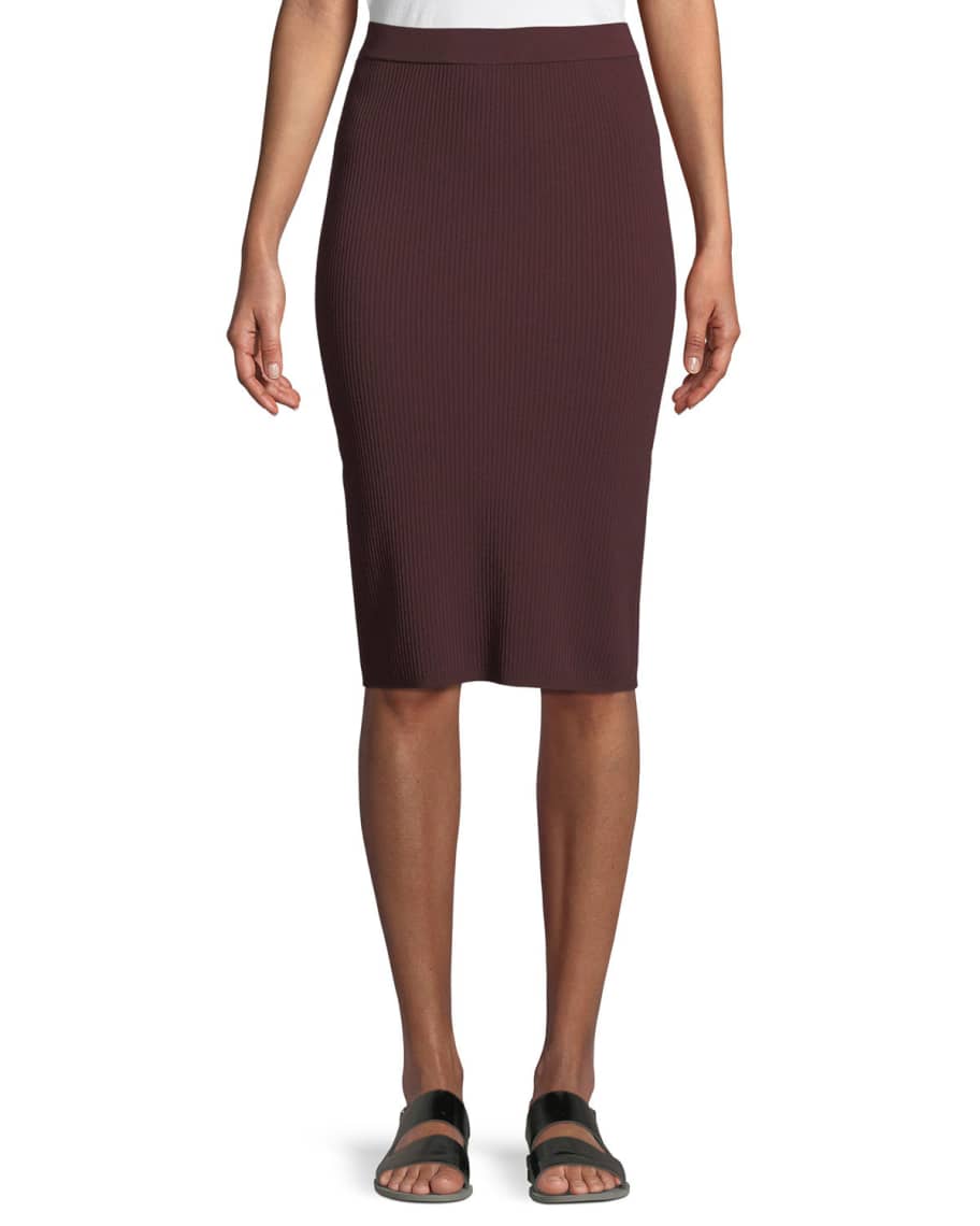 Vince Ribbed Knit Body-Con Skirt | Neiman Marcus