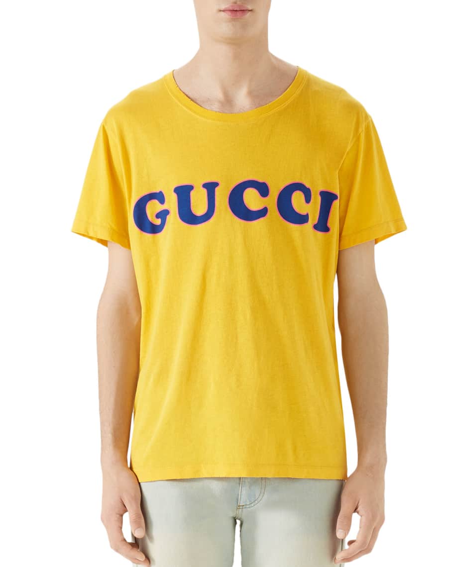 Gucci Men s Box Letter Logo T Shirt Neiman Marcus