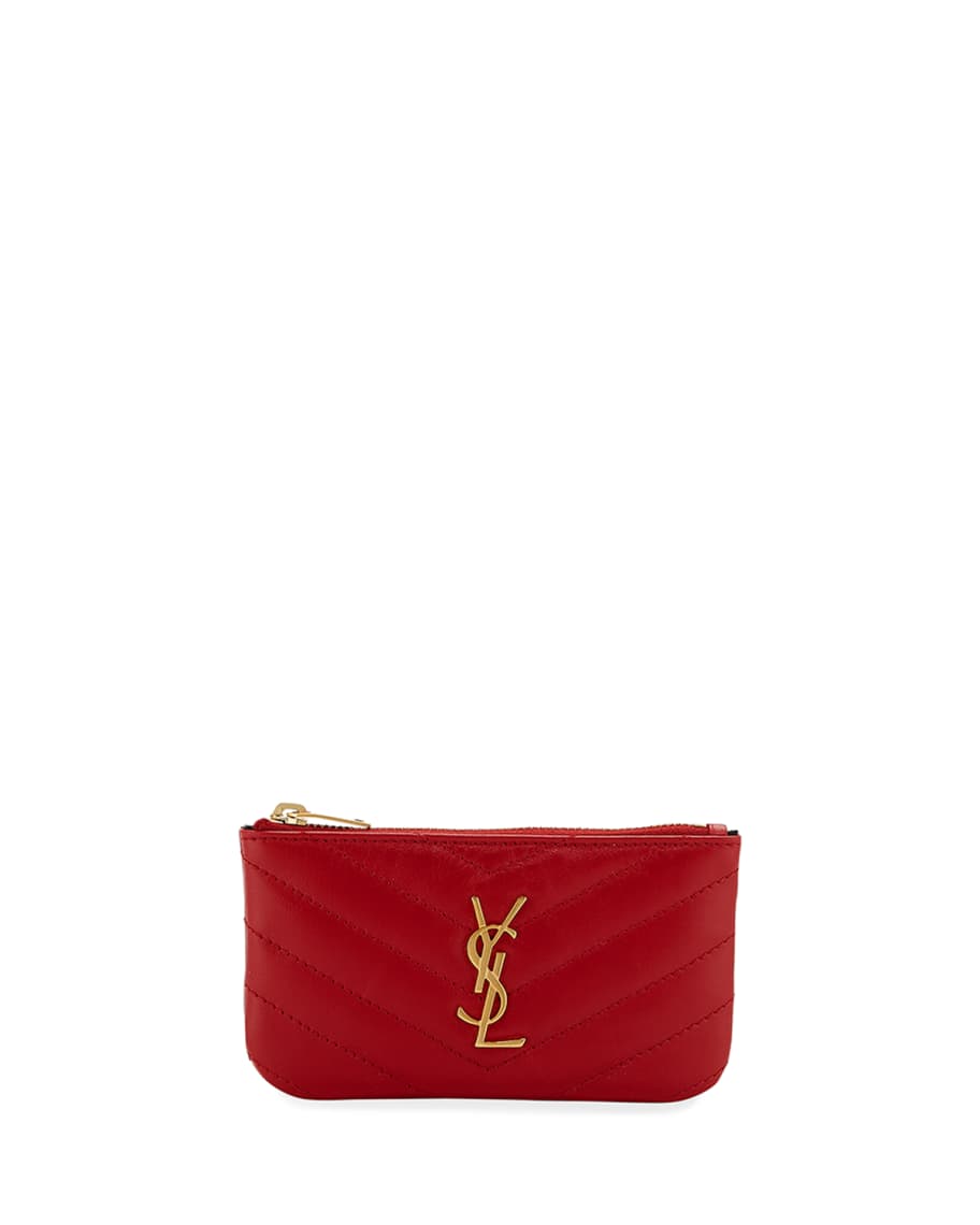 Saint Laurent Loulou Monogram YSL Mini Quilted Leather Zip Pouch with ...