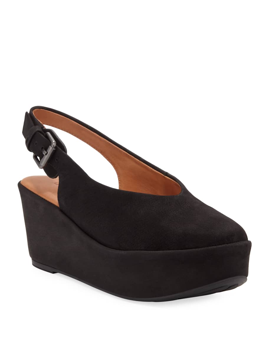 Gentle Souls Nyomi Suede Slingback Platform Pumps | Neiman Marcus