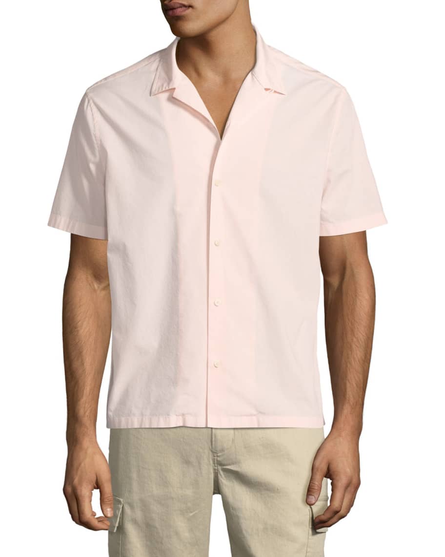 Vince Men's Poplin Short-Sleeve Cabana Shirt | Neiman Marcus