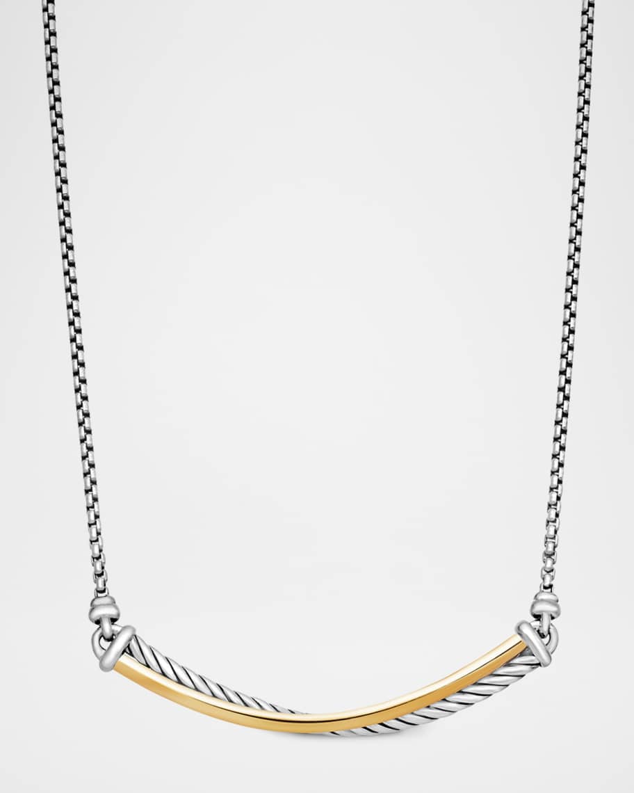 David Yurman Crossover 18k Gold Bar Necklace