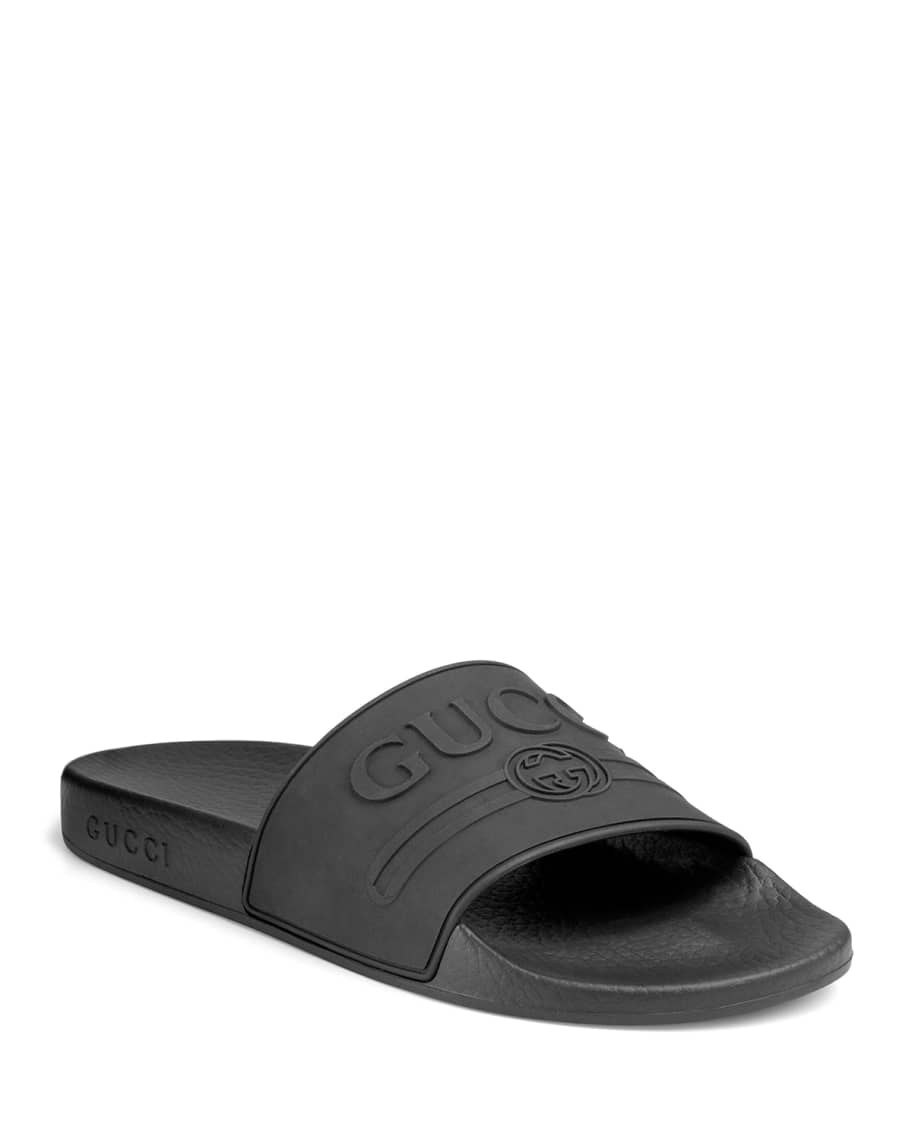 Gucci Men's Sideline Monogram Slide Sandals