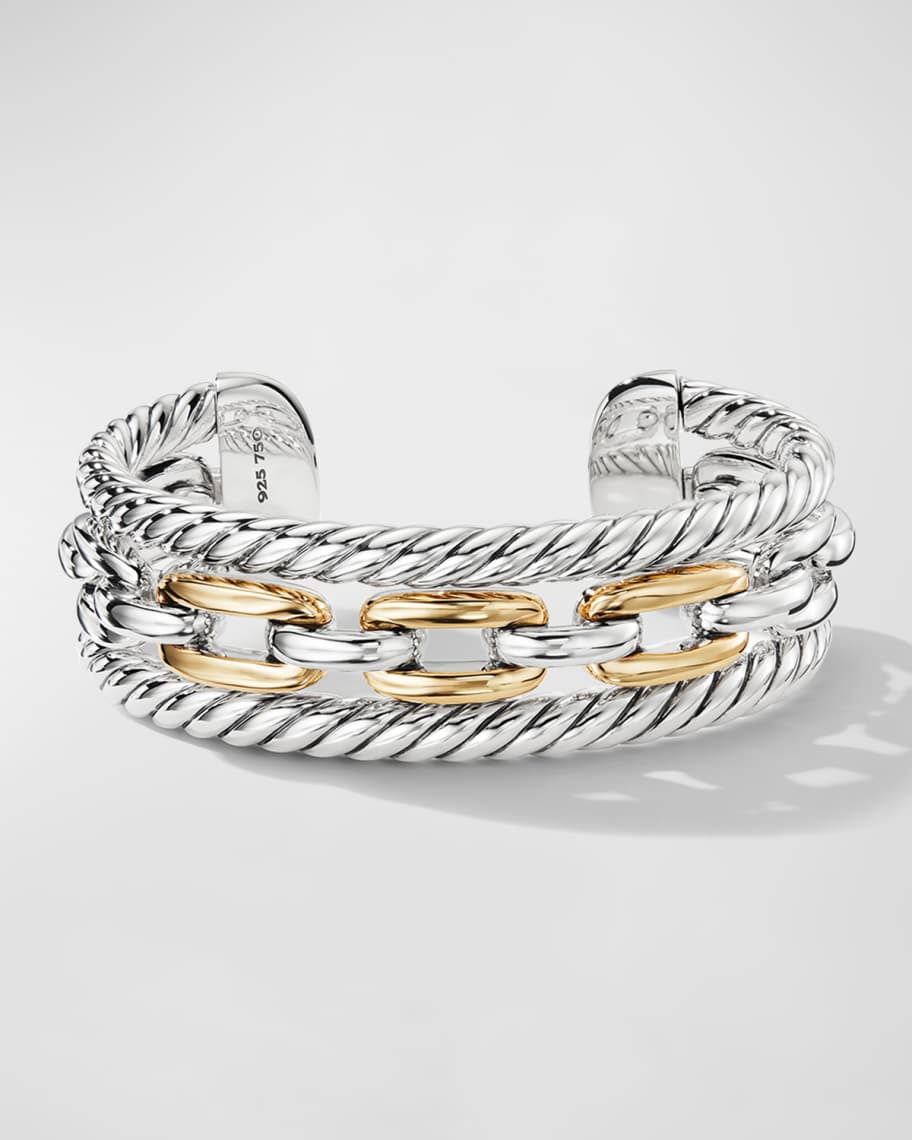 Louis Vuitton 2 Logo Cuff Bracelet with Crystal Accents, in