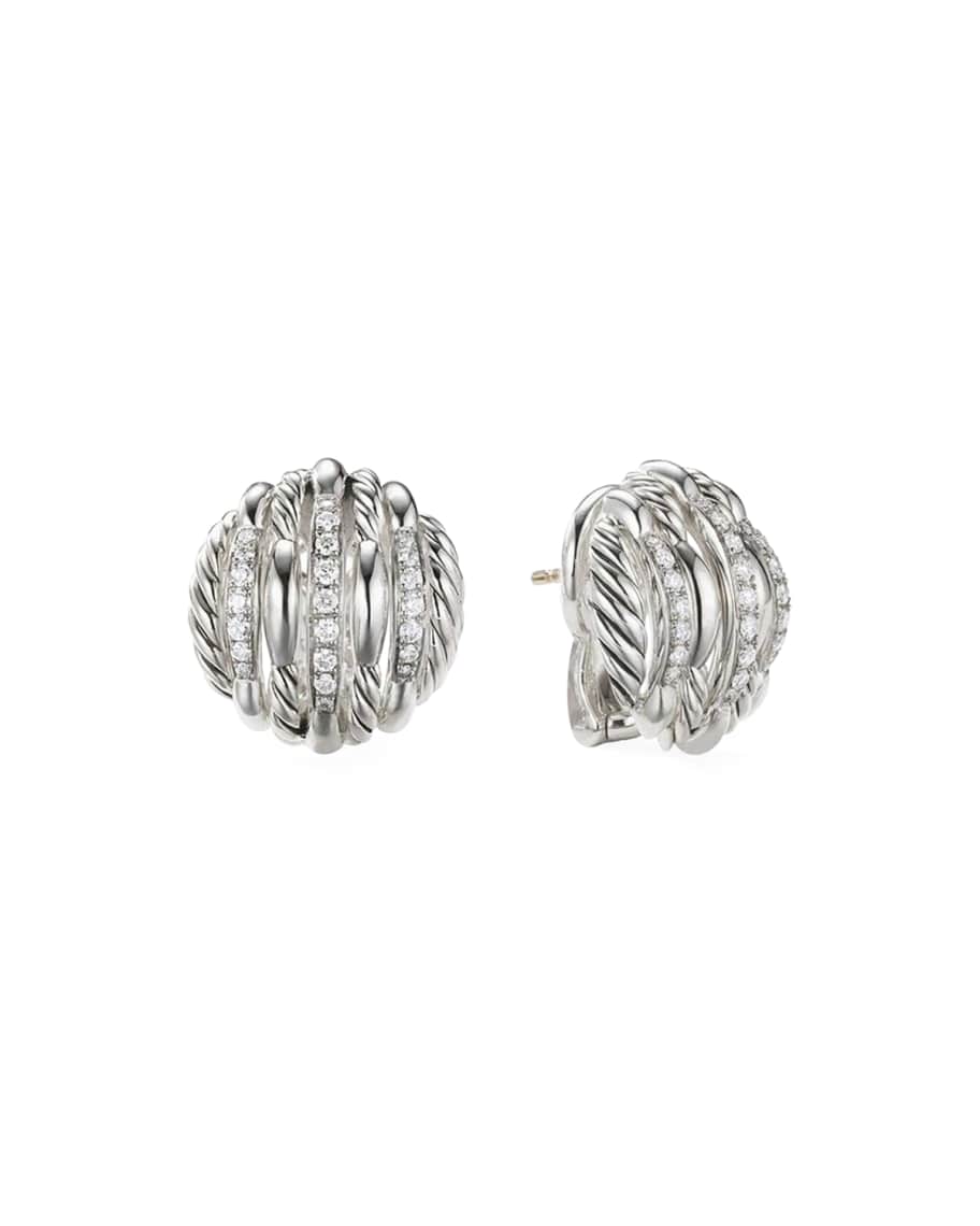 David Yurman Tides Diamond & Cable Stud Earrings | Neiman Marcus