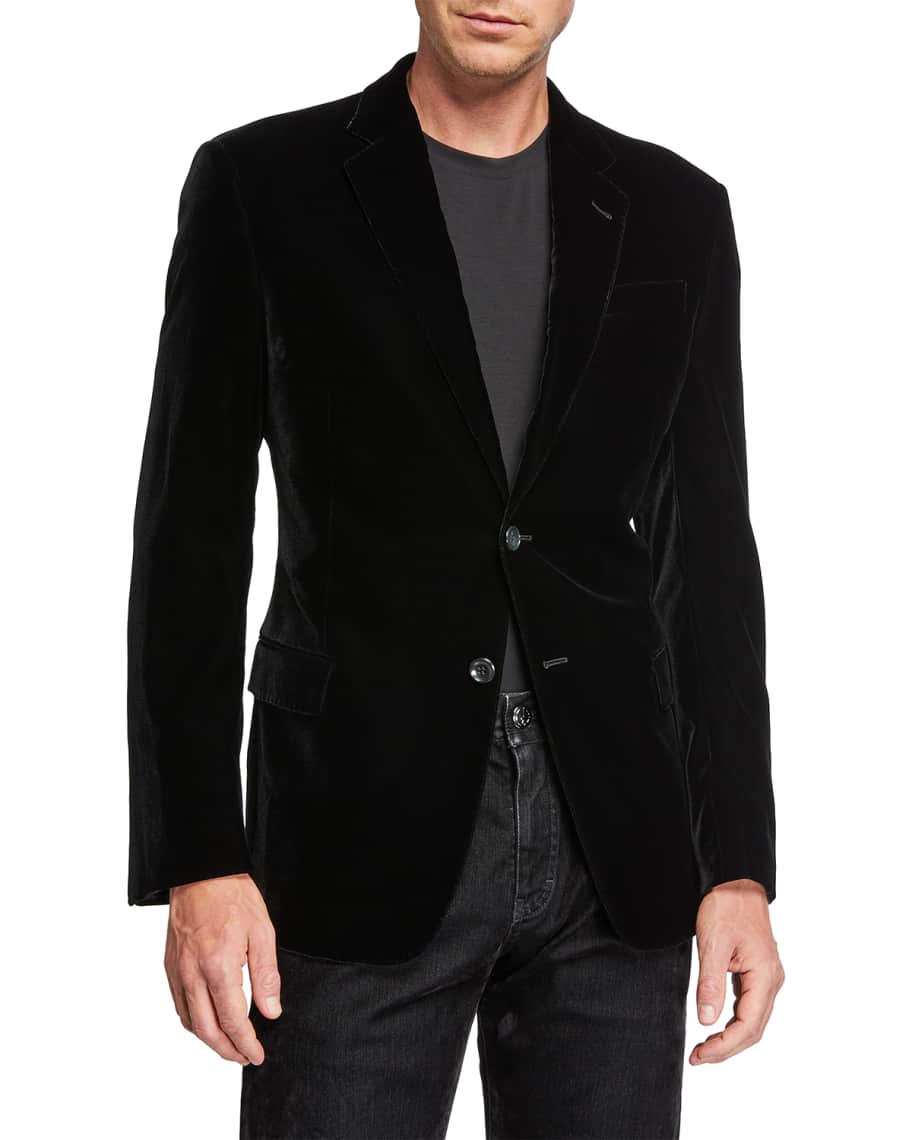 Giorgio Armani Men's Velvet Two-Button Jacket | Neiman Marcus