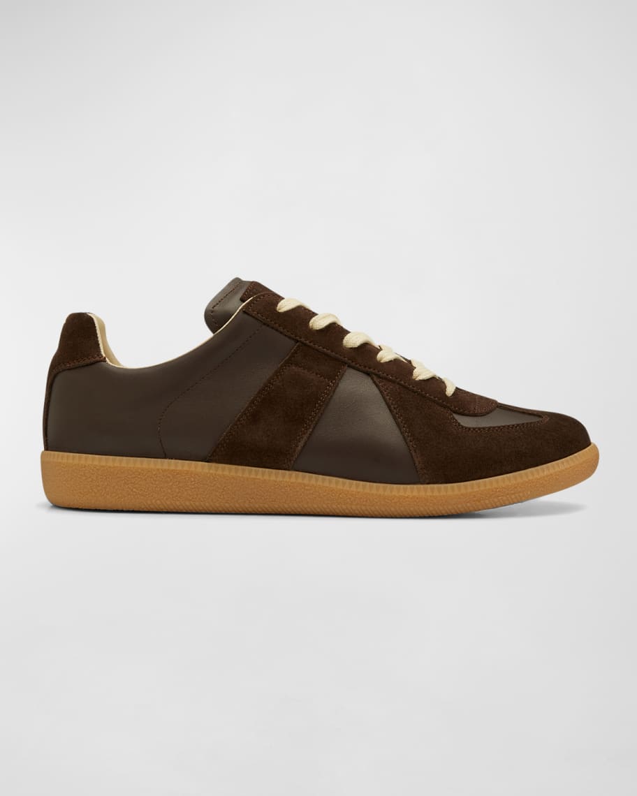 Maison Margiela Men's Replica Leather/Suede Low-Top Sneakers | Neiman ...