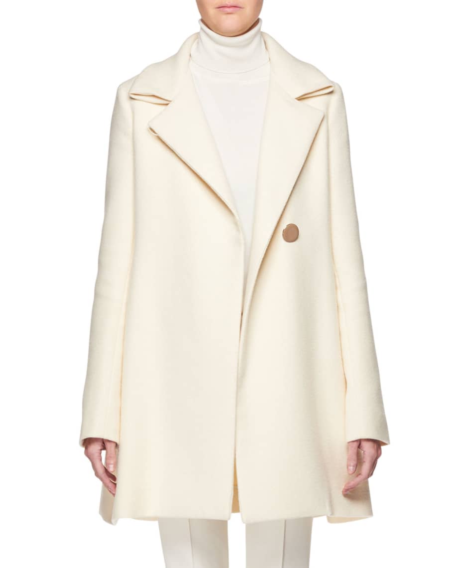 THE ROW Ralty Single-Breasted Wool-Blend Pea Coat | Neiman Marcus