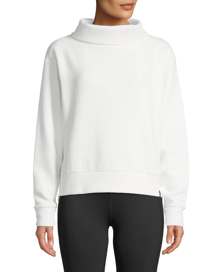 Varley Simon Ribbed Side-Zip Sweater | Neiman Marcus
