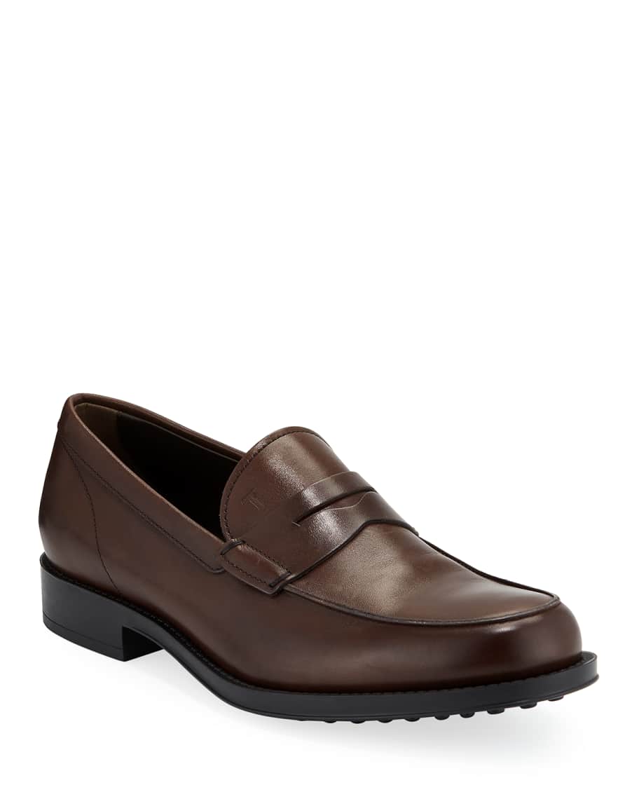 Tod's Men's Smooth Leather Penny Loafers | Neiman Marcus