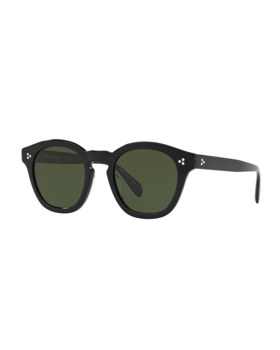 Oliver Peoples Boudreau L.A. Mirrored Round Acetate Sunglasses | Neiman ...