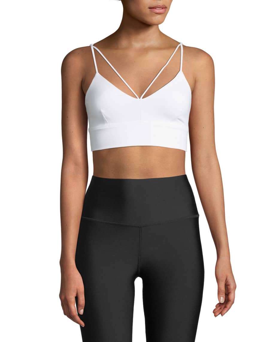 Alo Yoga Glisten V Neck Strappy Sports Bra Neiman Marcus