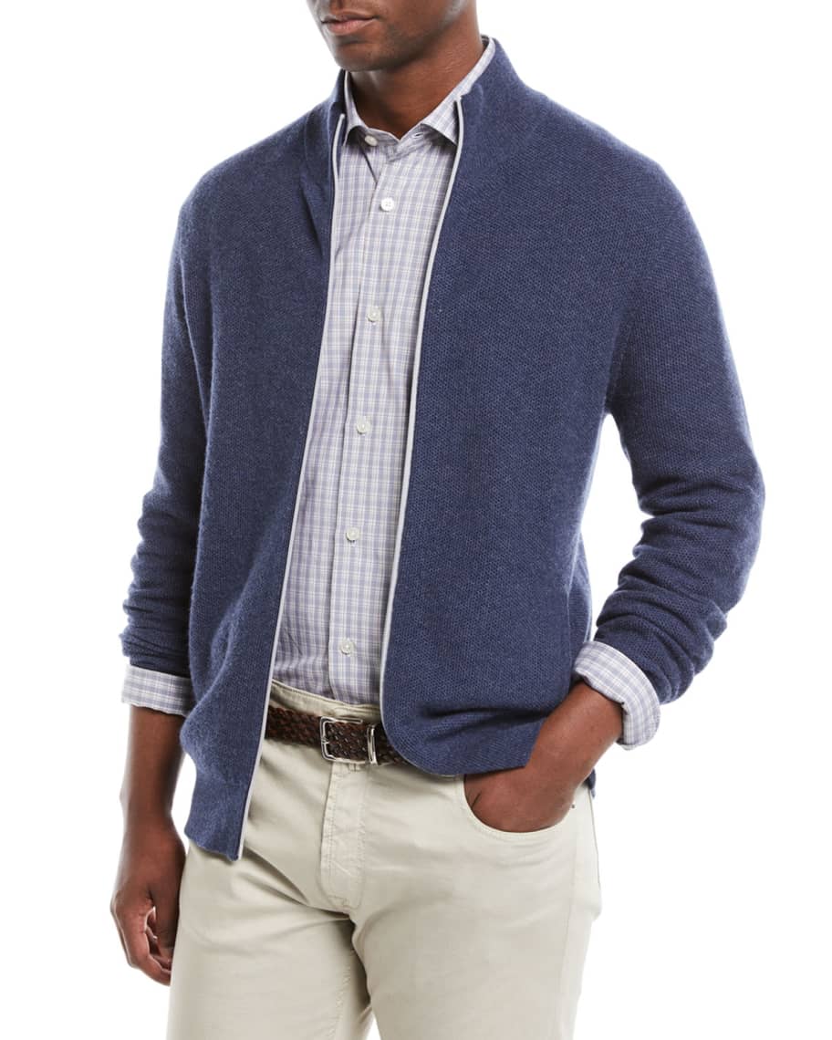 Neiman Marcus Men's Zip-Front Cashmere Sweater | Neiman Marcus